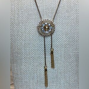 Vintage Antique Brooch Pendant Lariat Style Adjustable Signed 1/20 12k GF 18”+2